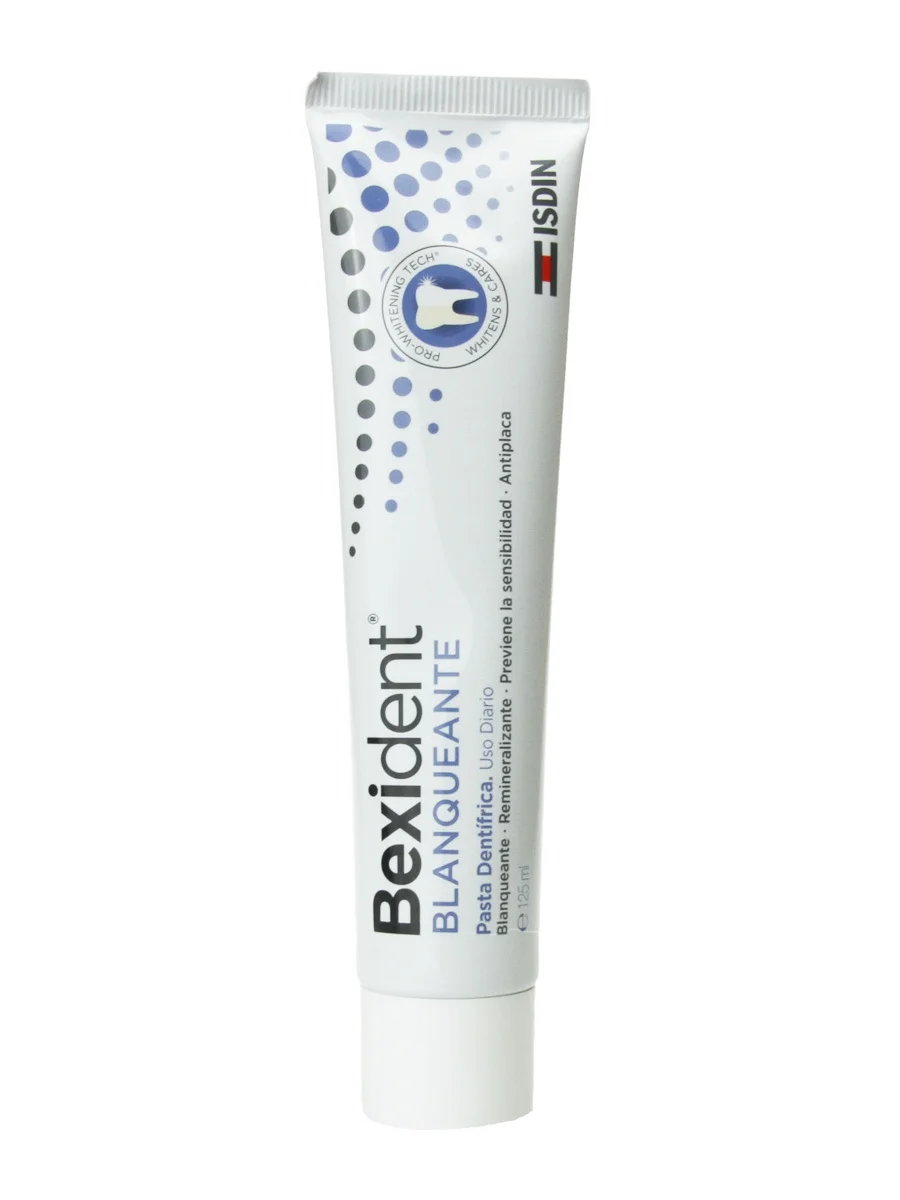 Bexident whitening toothpaste 125ml. -Whitening action after 7 days. Triple anti-plate action.