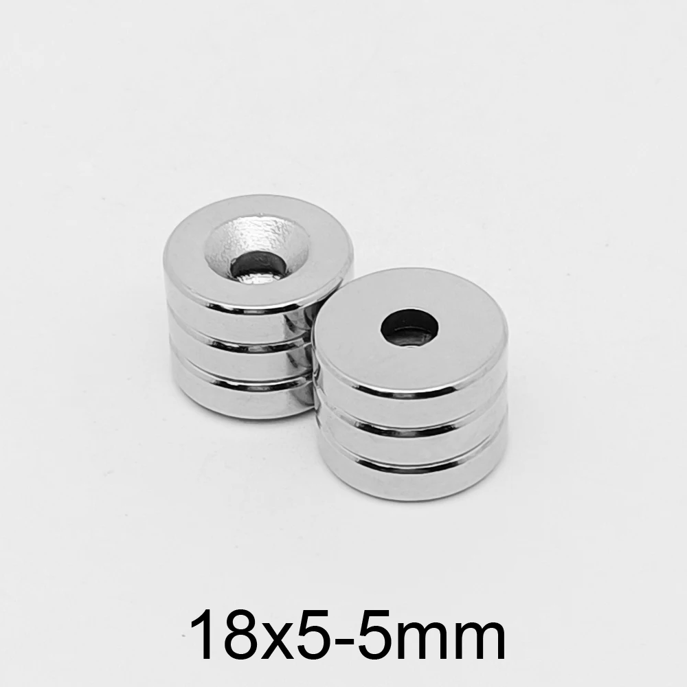 

5/10/15/20/30/50PCS 18x5-5 Rare Earth Neodymium Magnets 18*5 mm Hole 5mm Countersunk Round Search Magnet Magnet 18x5-5mm 18*5-5