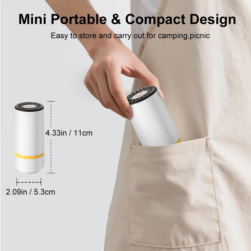 Electric Air Pump Handheld Automatic Air Pump Food Fresh-Keeping Rechargeable Vacuum Sealer with BPA-Free Vacuum Packaging Bag image 6