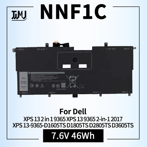 Imagen 1 del producto NNF1C-batería para ordenador portátil, 7,6 V, 46Wh, para Dell XPS 13, 2 en 1, 9365, XPS 13, 9365, 2 en 1, 2017, XPS 13-9365-D1605TS, D1805TS, D2805TS, D3605TS