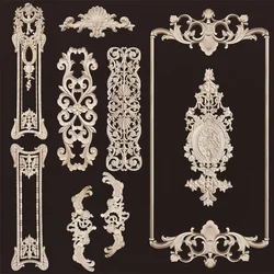 Wood Appliques for Furniture Sculptures and Figurines Decorative Wood Molding Gothic Home Decor Onlays Wood Carving Antiques
