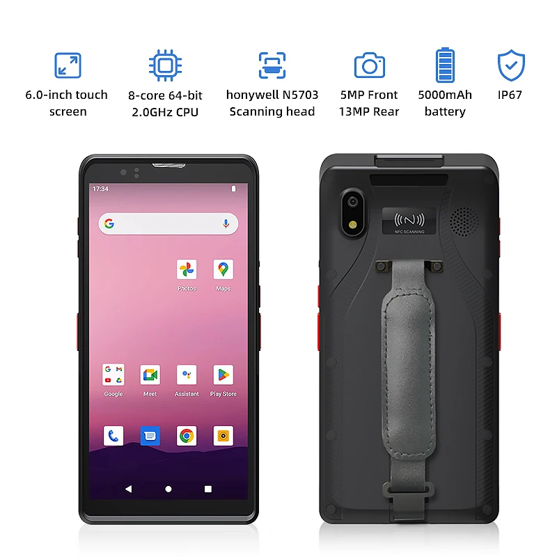MSPortable Android 12.0 Data Inventory Management Honeywell 2D Barcode Scanner Smart ID Card Scanning Handheld Industrial PDA