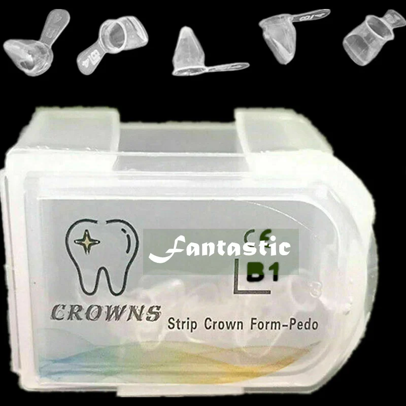 1Box=5pcs Dental Transparent Crowns Form Anterior Strip Teeth Crown For Kids Pediatric Refill