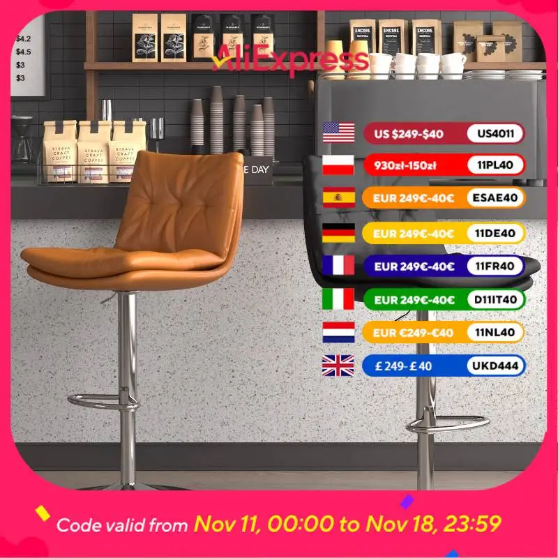 

Outdoor Swivel Bar Stools Kitchen Adjustable Restaurant Modern Bar Stools Counter Breakfast Sillas De Comedor Furniture