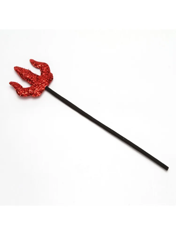 PESENAR-Accesorios de disfraz de diablo completo, disfraz de Halloween, Lucifer, Satán, diadema de cuerno y tenedor, fiesta de vacaciones, Juego
