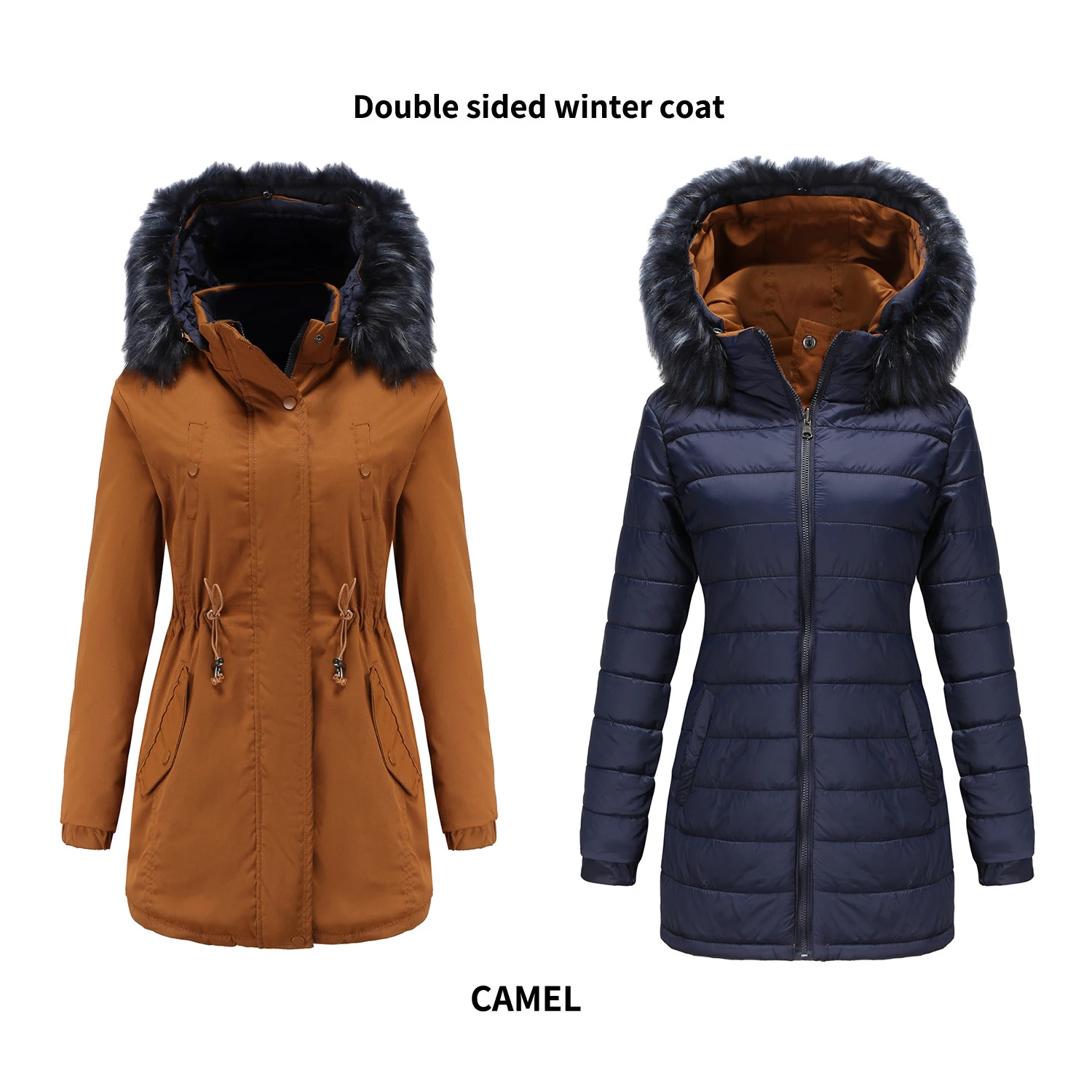 Abrigos de plumas de ganso para mujer, chaqueta con capucha para senderismo al aire libre, abrigo largo de invierno a prueba de viento, chaqueta