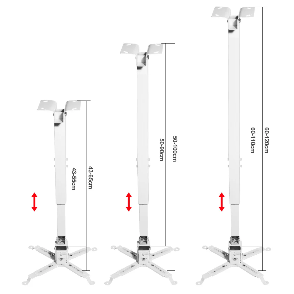 65cm 100cm 120cm Universal Projector Bracket Hanger Adjustable Ceiling Mount Wall Bracket Holder Projector Stand TD98 Pro D9W