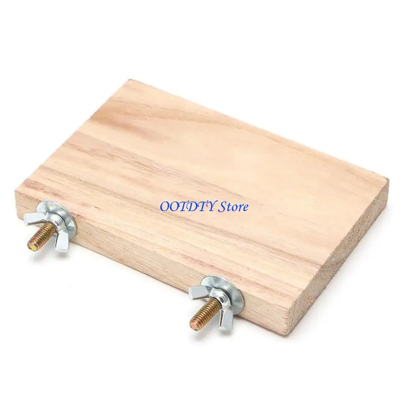 367A Parrot Wooden Perch Stand Platform Natural Rectangle Board for Parakeets Small Animals Chew Toy Smooth Surfaces