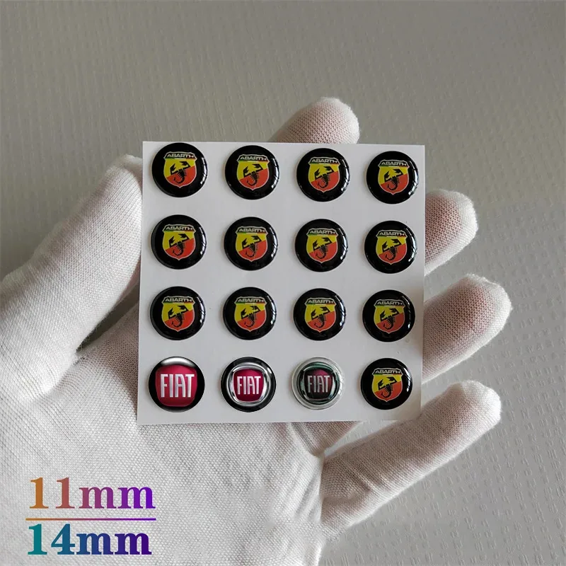 Car Key Sticker Auto Control Keychain Emblem Accessory For Fiat Abarth 500 Tipo FR Panda Argo Freemont Viaggio Bravo Punto Doblo