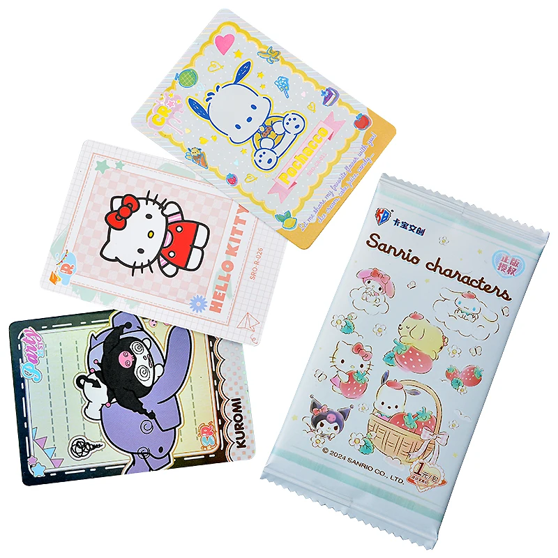 Original Sanrio Kuromi Hello Kitty Shining Card Cartoon My Melody Collectible Game Cards Toy For Children Gift