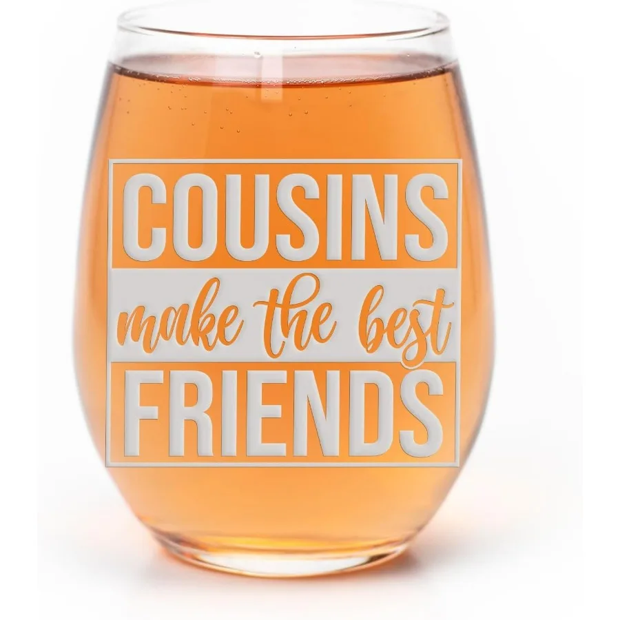 

Stemless Wine Glasses for Cousins Best Friends Ideal Gift for Home Hearth Hefeweizen Enthusiasts Set of 5 Glasses with Thoughtf
