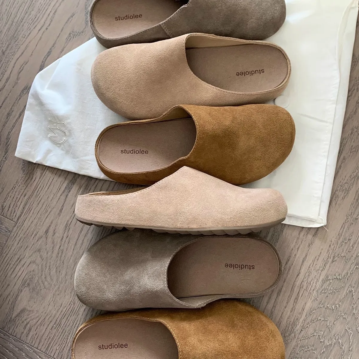 

ZR DIARY Casual Mules Women Cow Suede Leather Big Round Toe Outdoor Slippers Thick Sole Ladies Lazy Shoes 9758