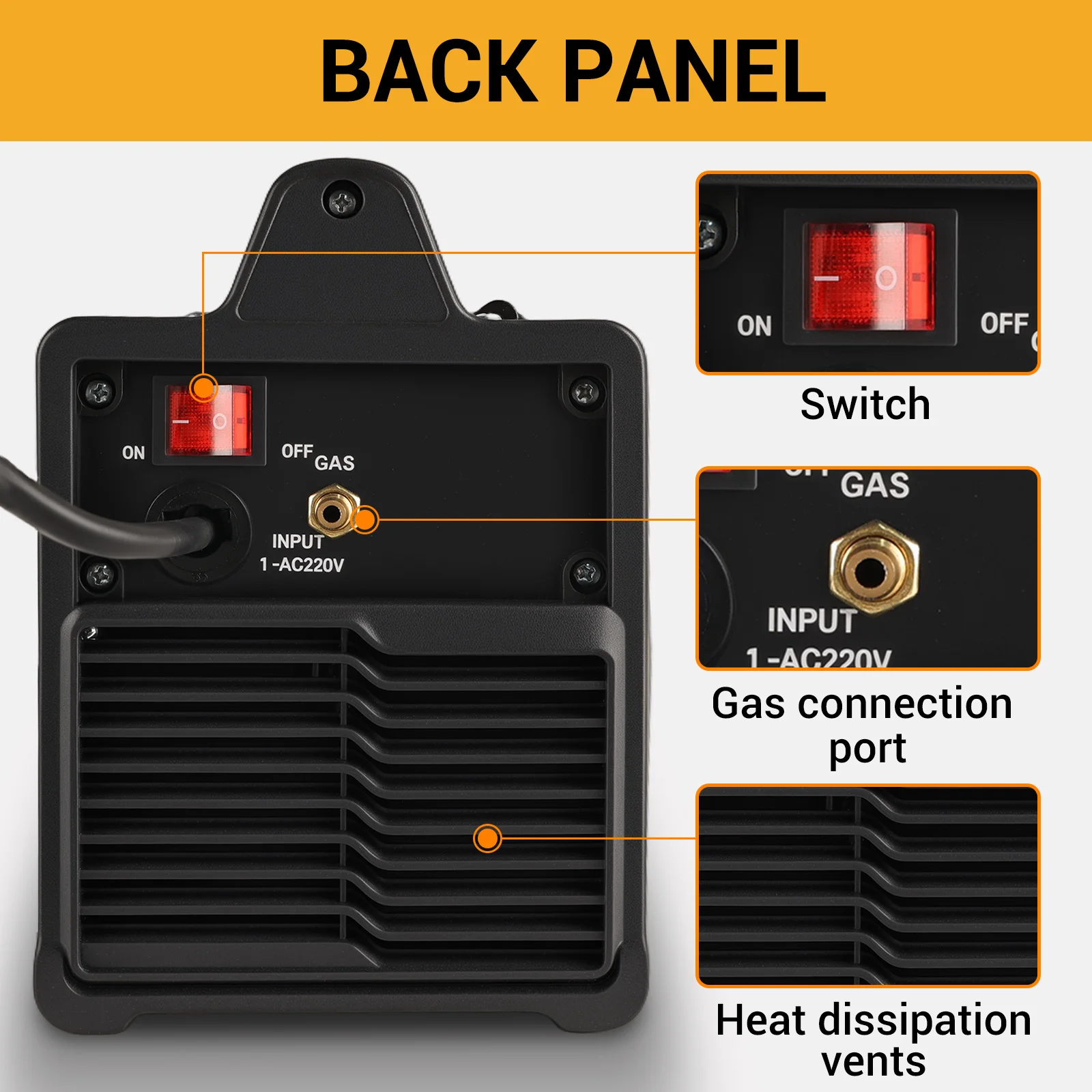 CONENTOOL Mini Spawarka ARC 4 w 1 Spawarka 200A 220V IGBT Falownik MMA MIG TIG Spawarka gazowa / gazowa Ekran LED z maską