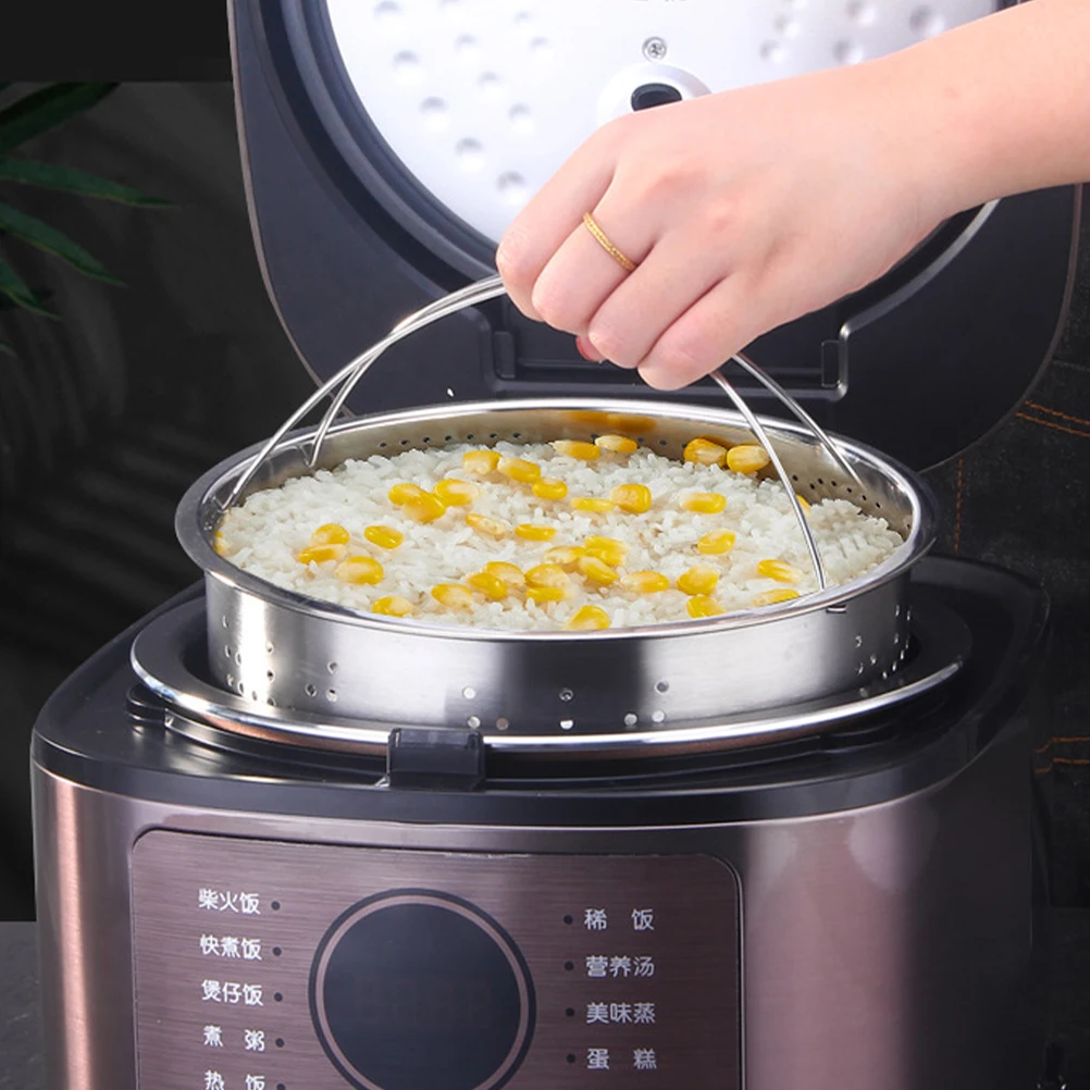 

1 set 1 Set Basket Stainless Steel Food Steamer Pot For Cooking Vegetables Dumplings Buns Fish Veggie Steamer Insert Kitchen