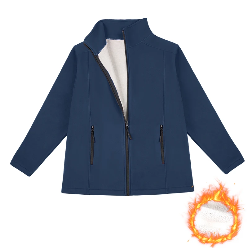 

Женские флисовые повседневные куртки на молнии, осенне-зимнее теплое утепленное пальто с карманами, флисовый свитер, мягкая верхняя одежда