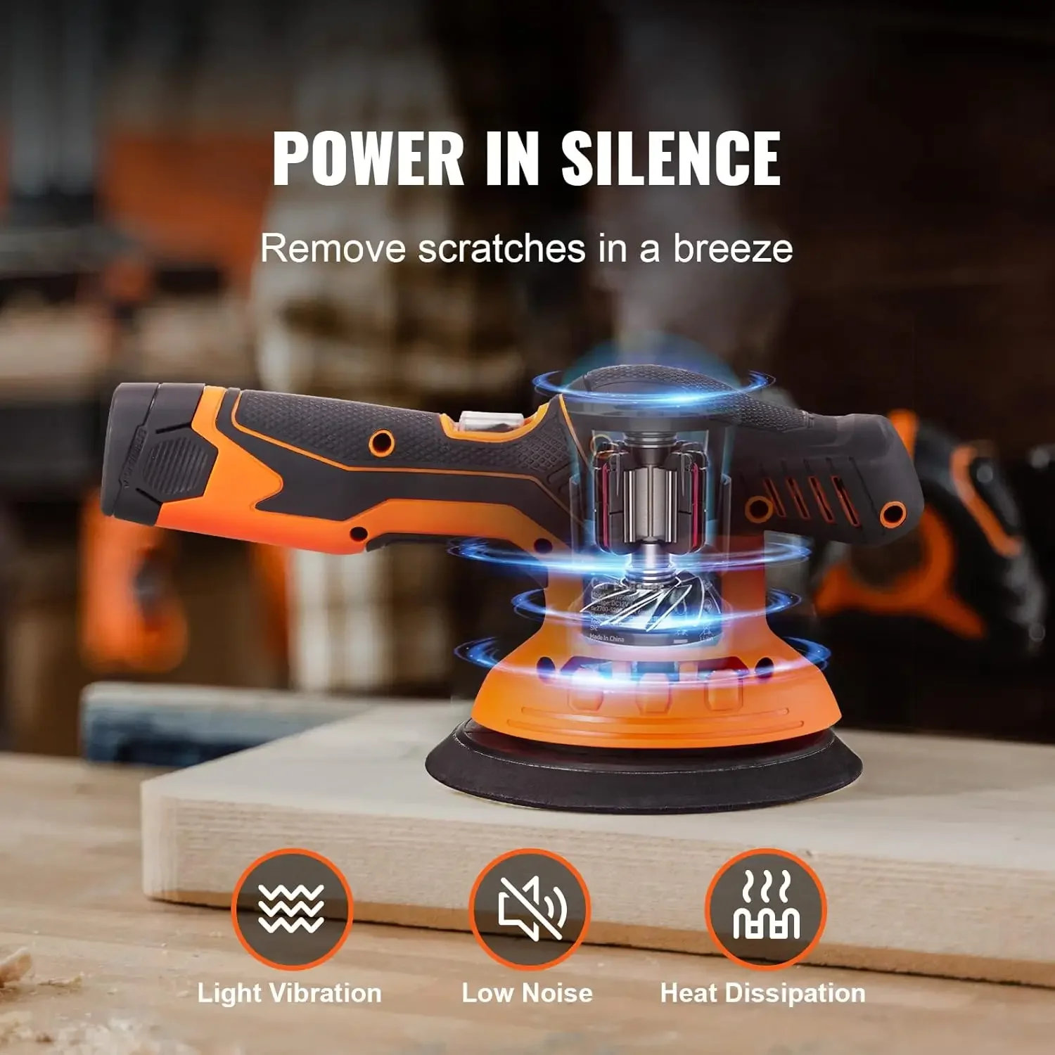 

[XMSJ-ограниченный запас, купить сейчас! ] Беспроводная буферная полировальная машина с 2 батареями 2,0 Ач, 6-дюймовая орбитальная полировальная машина с случайной скоростью, 6 переменных скоростей