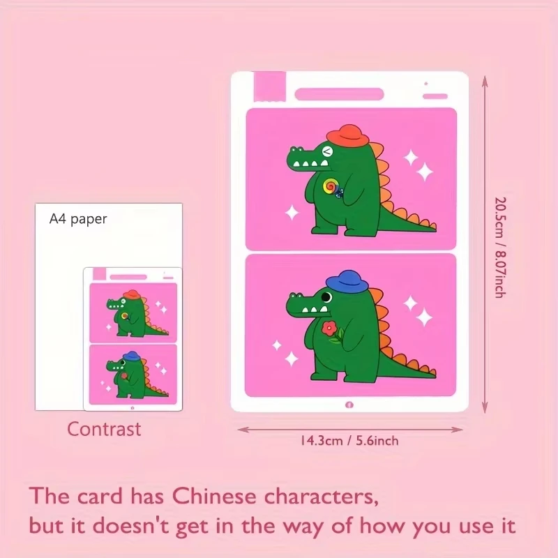 Find Differences Card Game Reusable Cartoon Educational Puzzle for Kids Three Difficulty Levels for Focus Attention Training view 5