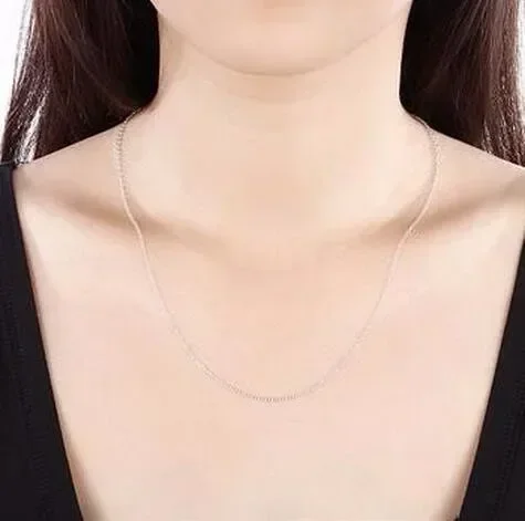 wholesale 5pcs/lot 925 Sterling Silver Chain necklace,Fashion Men/Women DIY Jewelry Rolo Chain 1mm Necklace 16 18 20 22 24\