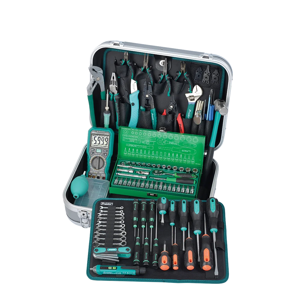 

Pro'sKit PK-2009H 220V Metric Technician Tool Set Precision Electronic Repair Maintenance for Transportation Facilities