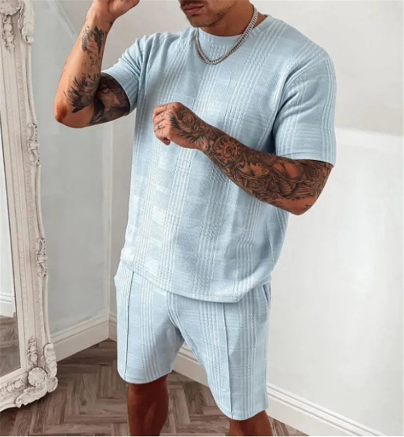 GELITAYIN Mens  Summer Commuter Set Lightweight Short Sleeve Shirt Pants Breathable Office Work Outdoor Casual Travel Solid