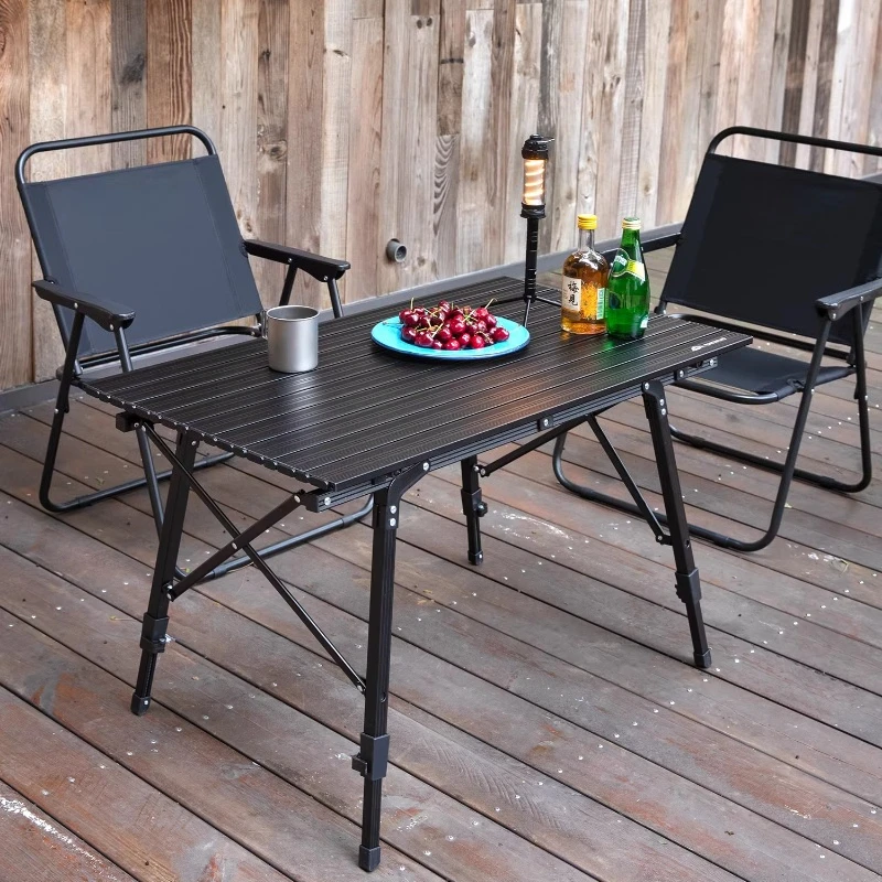 Black Folding Camping Table Lightweight Portable Dining Camping Table Picnic Backpacking Klapptisch Camping Accessories