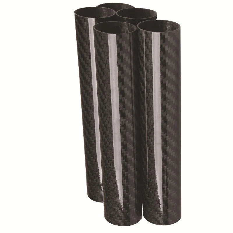 2Pcs/lot 500mm 3K Real Carbon Fiber Tube 3K Twill Glossy Composite Material Pipe Length 500mm Thickness 1mm