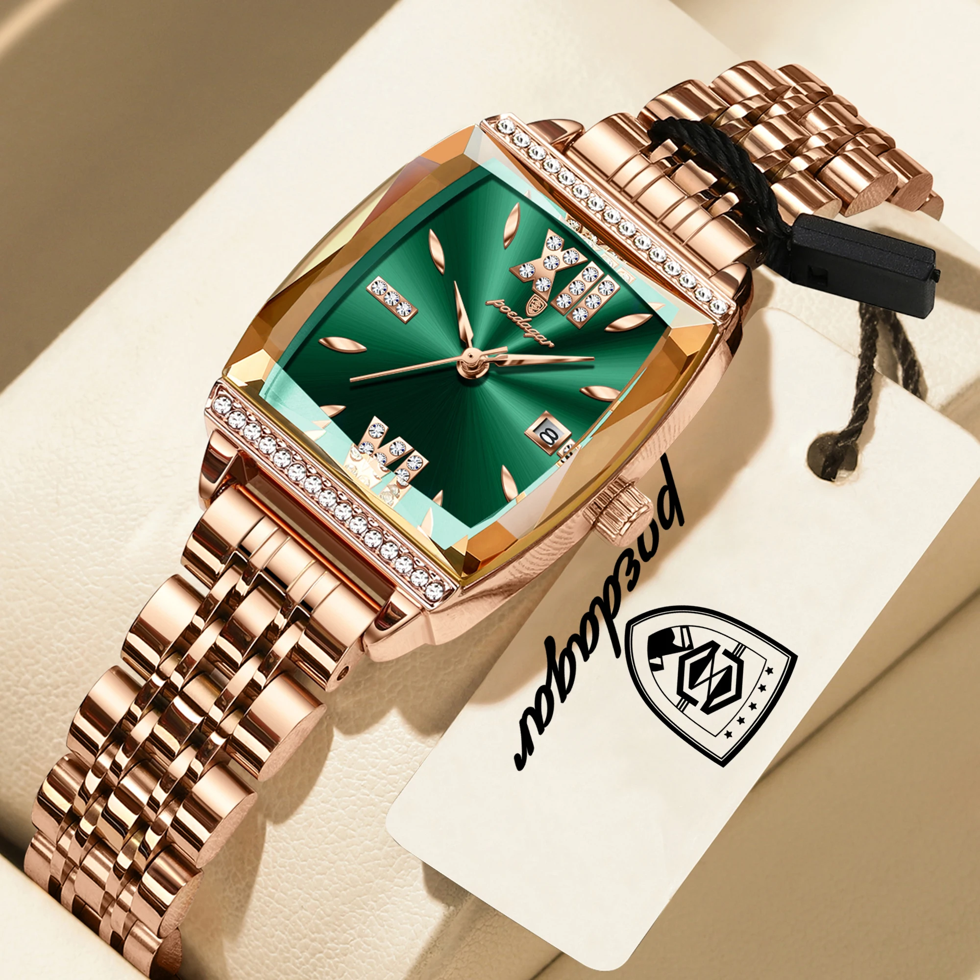 POEDAGAR Fashion Original Woman Clock Waterproof Date Elegant Ladies Watch Stainless Steel Casual Quartz Women's Watches Reloj