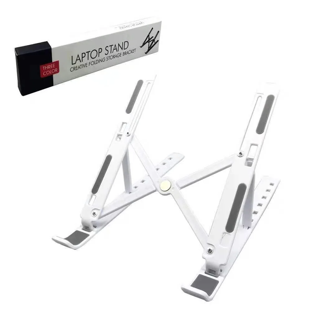 Foldable Laptop Stand Adjustable Portable Foldable Bracket Support Base ABS Plastic White Black Holder For Macbook Laptop PC