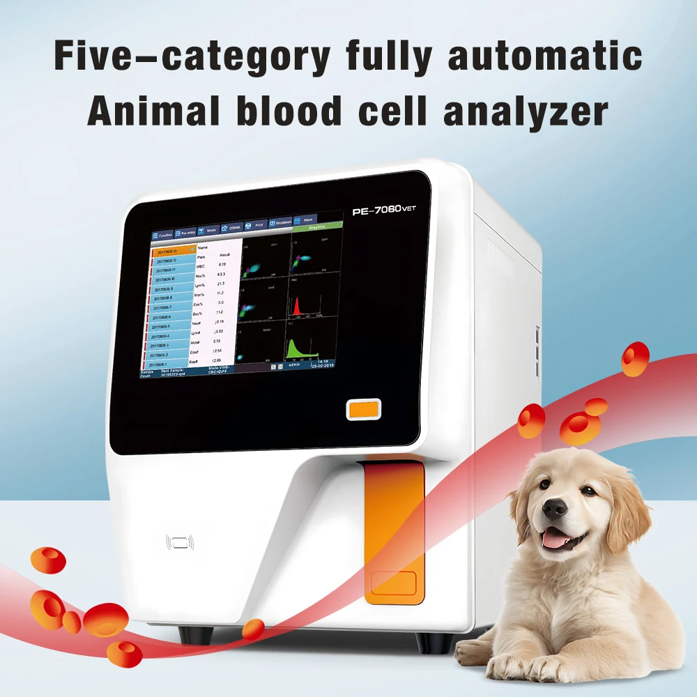 Pet Blood Analyzer for Dogs & Cats Automatic  5-part Differential Vet Analyzer