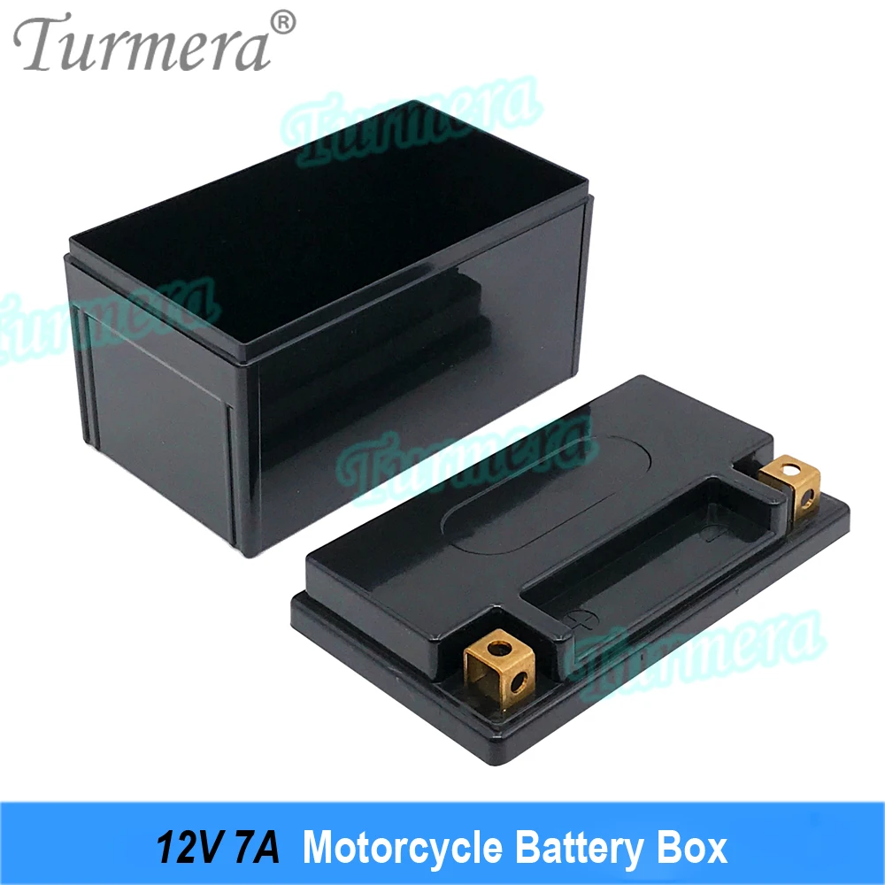 Turmera 12V 7A Motorcycle Battery Storage Box Empty with Indicator for Max. Can Install 8Pieces 32700 Lifepo4 Battery or Ups Use