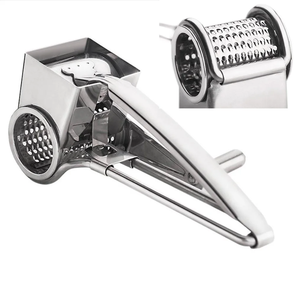 

Stainless Steel Cheese Shredder Rotary Grater For Hard Cheese Chocolate Nuts Vegetables Dishwasher Safe Kitchen Tool