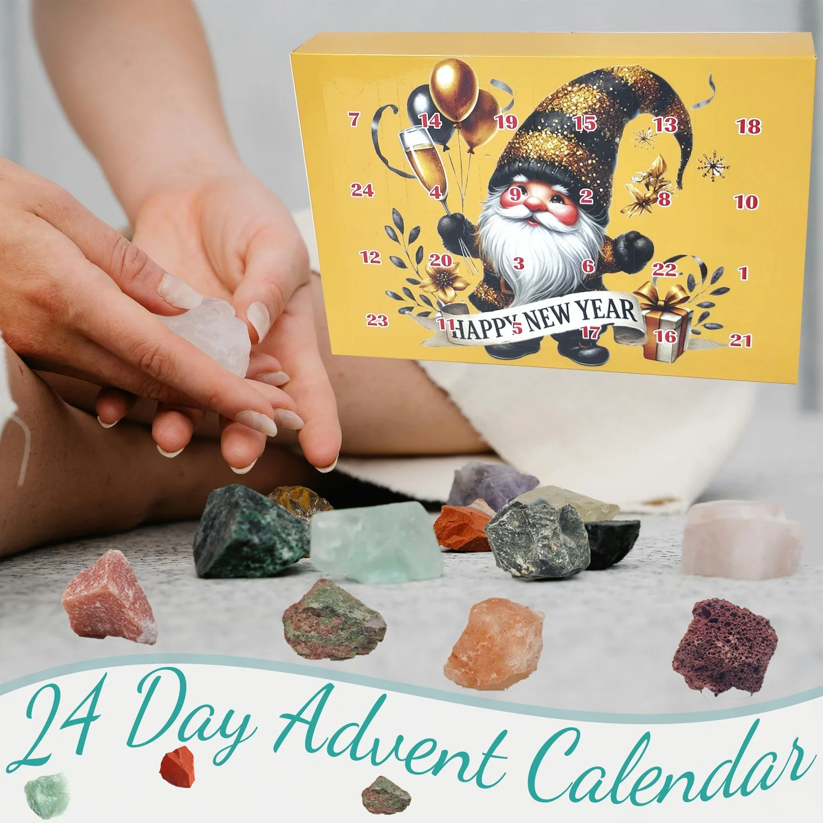 

Advent Calendar 2024 Crystals for Kids with 24 Days Christmas Countdown Surprises Scientific Gift for Girls Boys Rock Advent