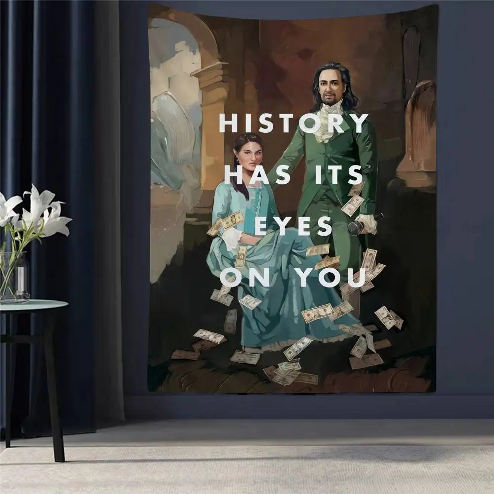 

American Musical Hamilton Printed Large Wall Tapestry Indian Buddha Wall Decoration Witchcraft Bohemian Hippie Decor Blanket