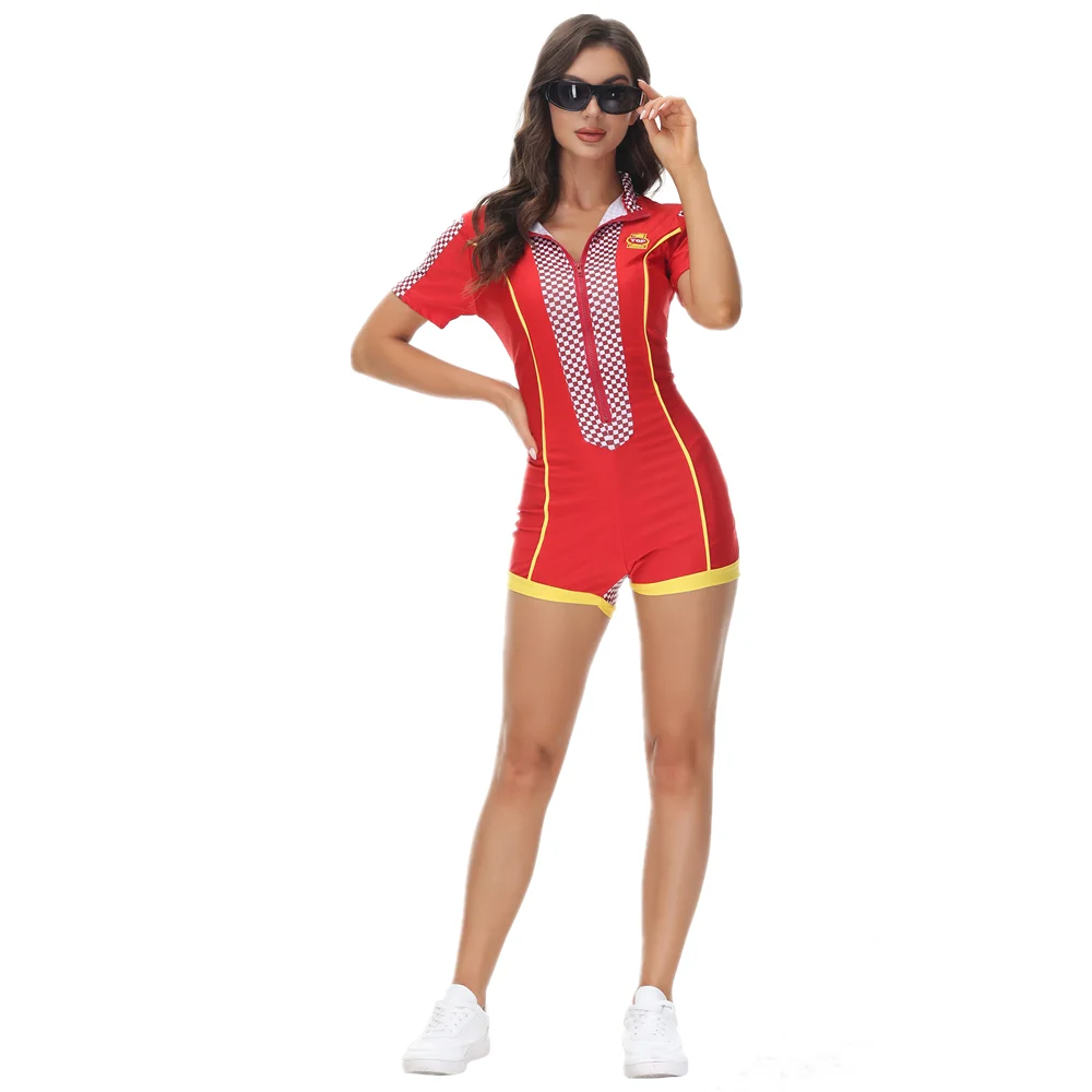 

Adult Racing Driver Fancy Dress Sexy Women Halloween Race Car Driver Costume Uniform