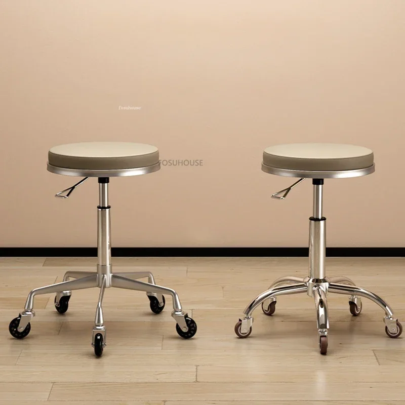 

Nordic Leather Hairdresser Stool Salon Furniture Beautician Stool Rotate Pulley Creative Upscale Manicure Store Stool Chairs i
