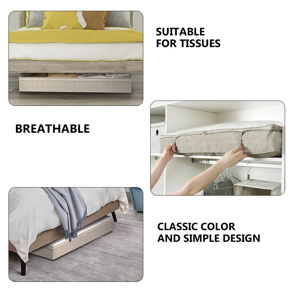 

2Pcs Non-Woven Cloth Storage Box Foldable Quilt Bag for Clothes Accessories Organizer Cube Container with Stackable Design