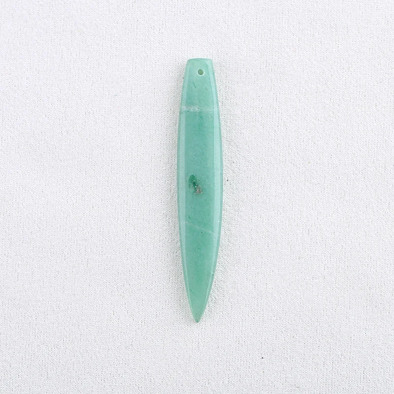 

Natural Green Aventurine Long bullet Shape Pendant Beads for Jewelry Making, Handmade Natural stones beads