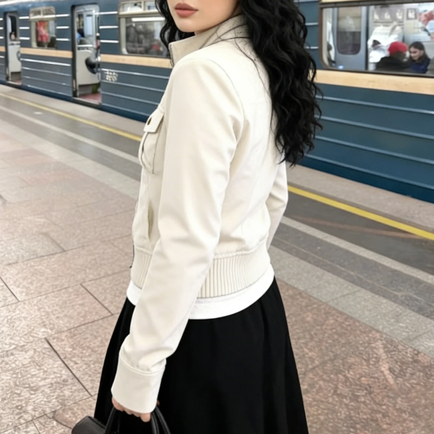 Crèmekleurige damesjas met rit - Women'S Fashion Utility Jacket recensie en prijs