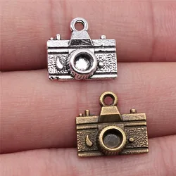 WYSIWYG 10pcs 15x14mm Antique Silver Color Antique Bronze Camera Pendant Camera Charm Pendant Camera Pendants Charm