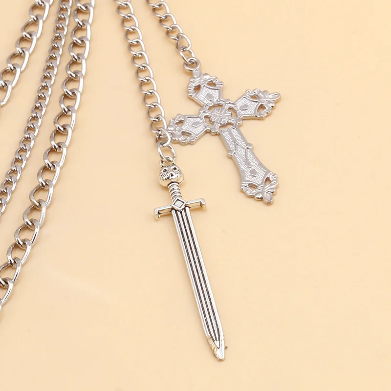 Hip Hop Skull Cross Pants Waist Chain Men Women Cool Jeans Chain Keychain Wallet Chain Gothic Biker Fashion Accessories view 3