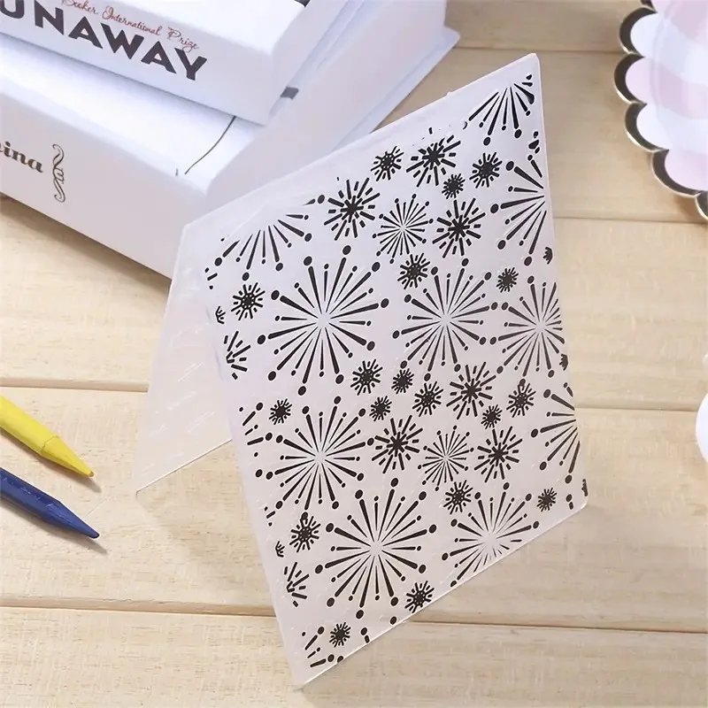 1 szt. Folder do wytłaczania wzór fajerwerków plastikowy folder do wytłaczania szablon maszyny do tworzenia kartek papier do scrapbookingu Album Craft DIY — zdjęcie 5