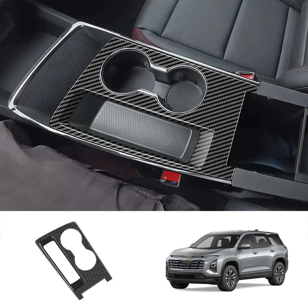 

LHD for Chevrolet Eouinox 2025 2026 ABS Car Carbon Fiber Center Console Gear Shift panle Water Cup Holder Decoration Cover