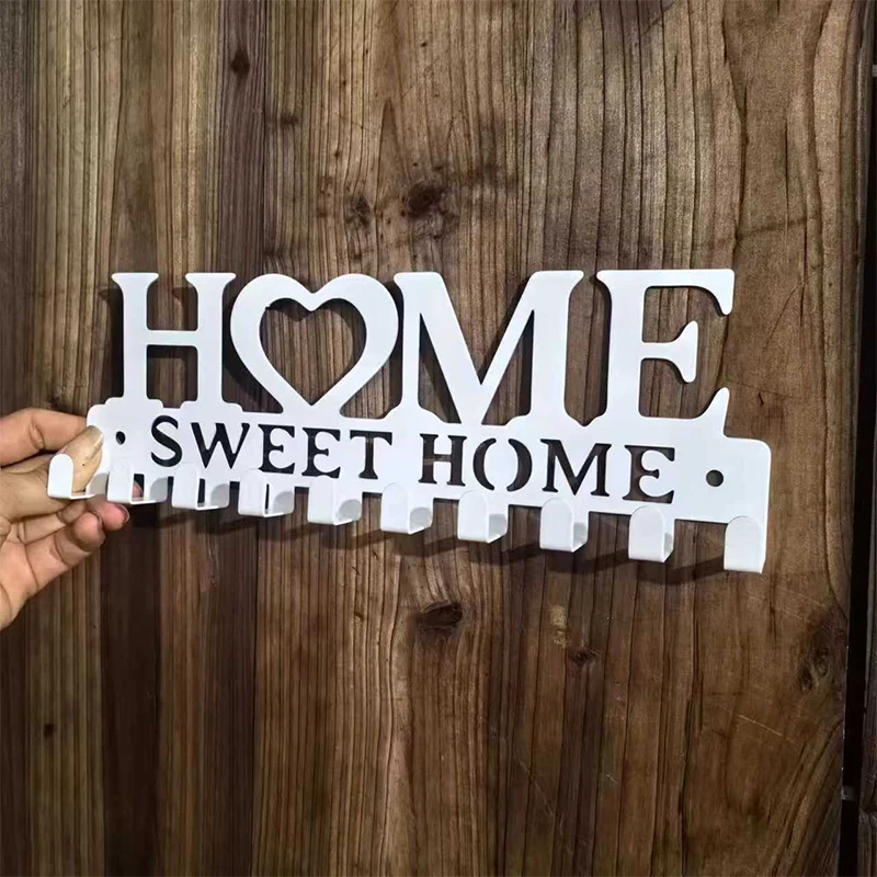 1PC Wall Mounted Sweet Home Decorative Keys Holder Key Hanger Wall Hook Creative  Holder For Front Door