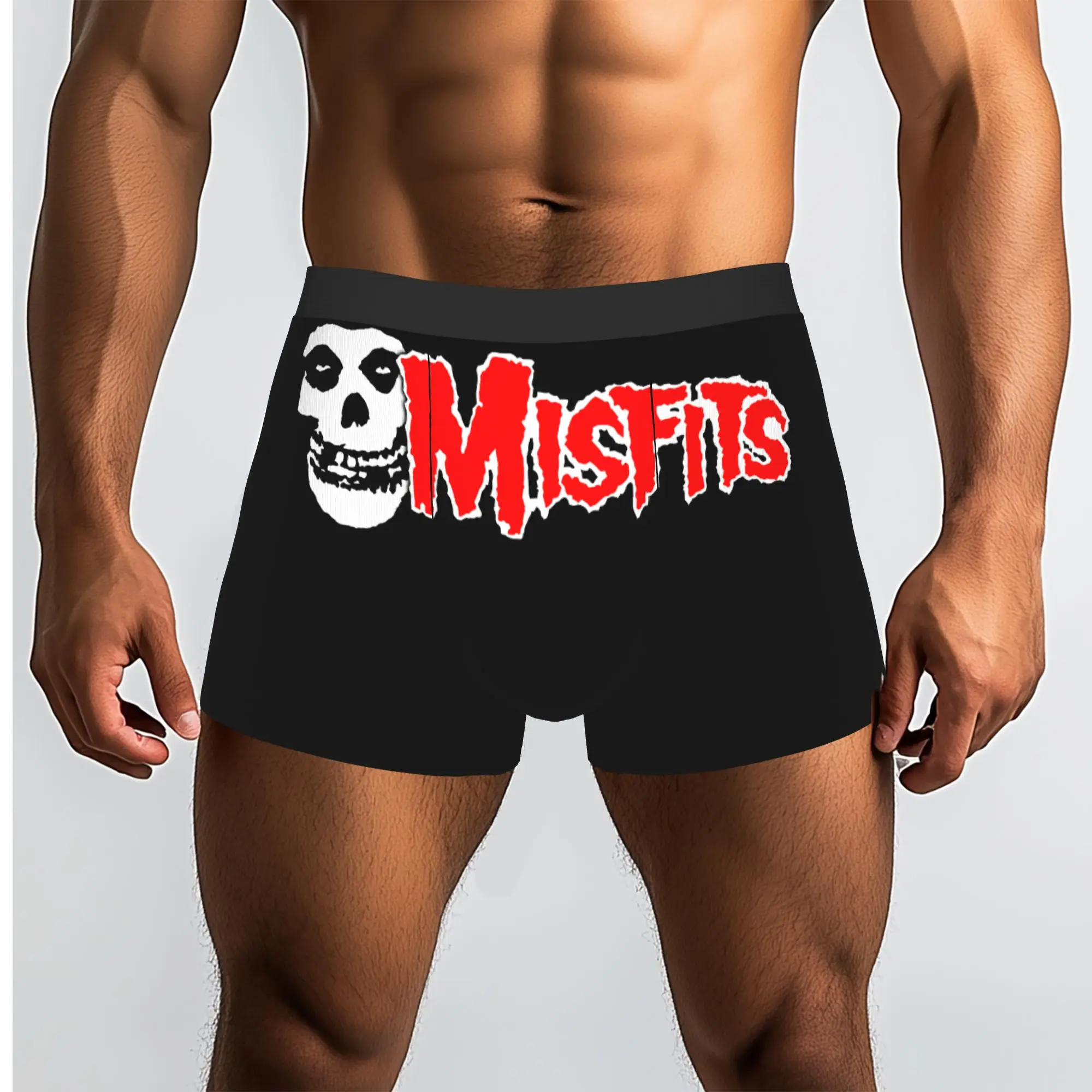 Custom Rock Punk Band Misfits Skull Face Heavy Metal Boxers Shorts Men  Briefs Underwear Novelty Underpants