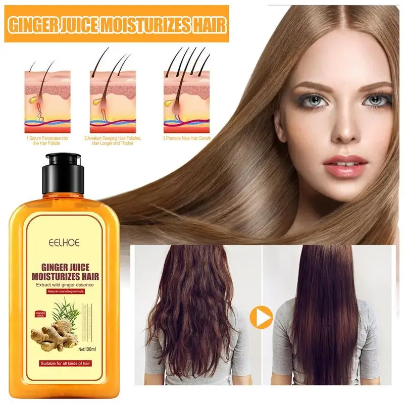 Ginger Shampoo Genuine Professional Hair Ginger Shampoo 100ml Thicker Hair Growth Shampoo Anti Hair Loss Product Health Beauty