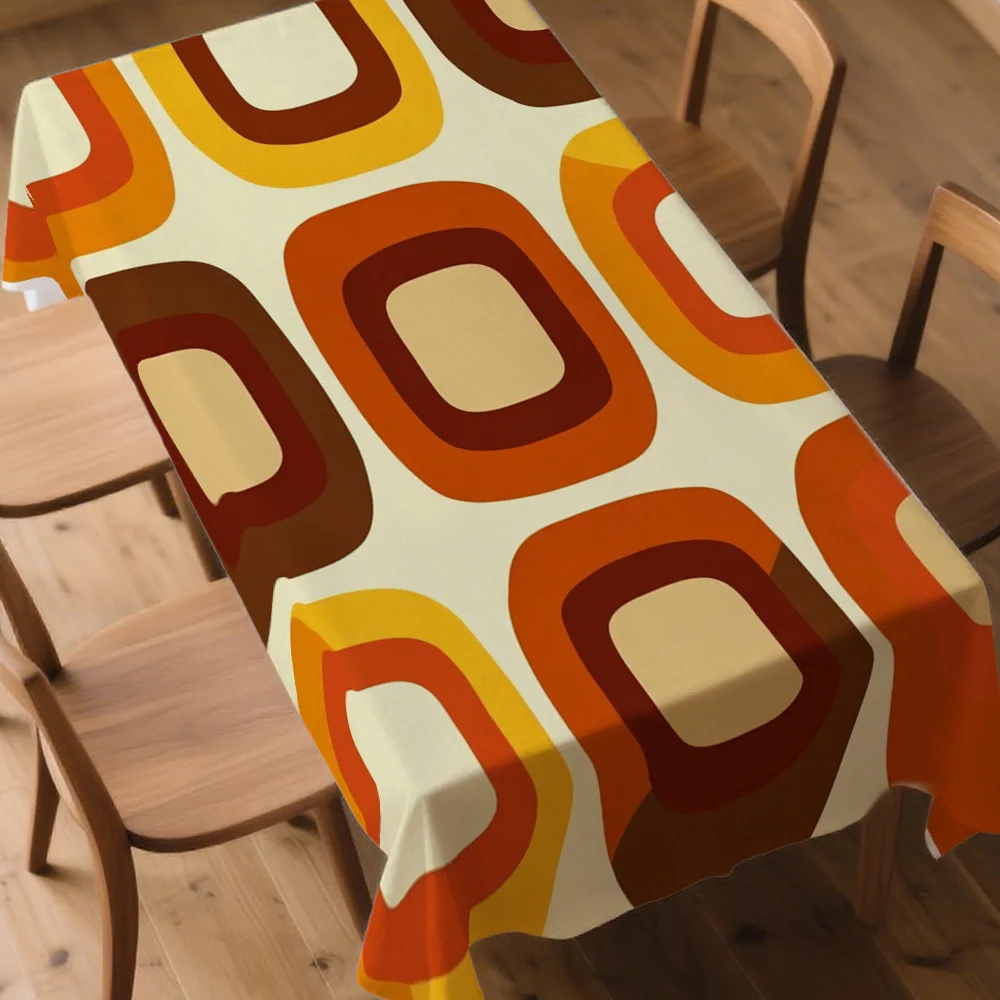 One geometric grid rectangular tablecloth design, suitable for long family dining tableszyc
