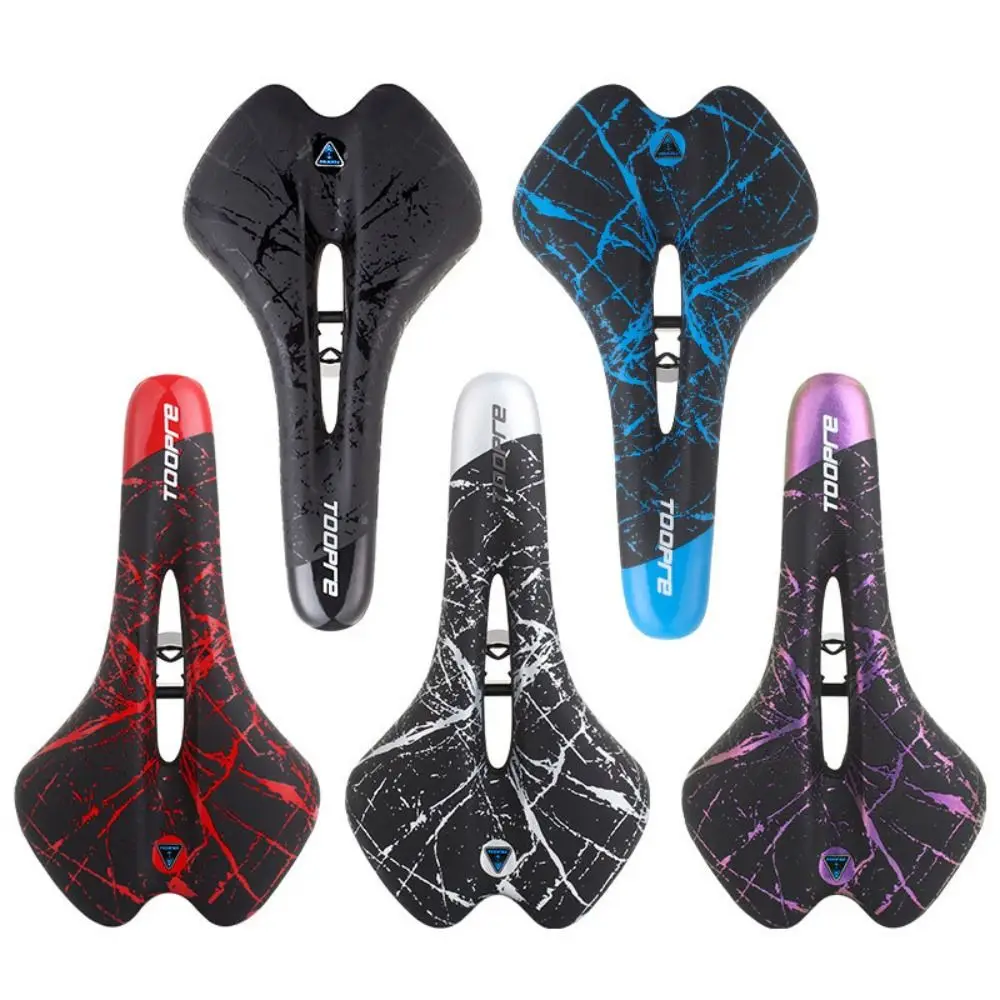 Soft PU Leather Bicycle Saddle Gel Filled Shockproof MTB Seat Graffiti Comfortable Cycling Cushion