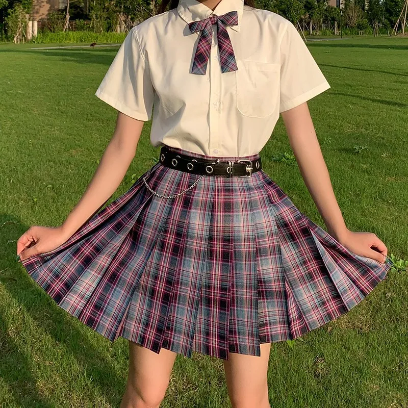 Uniforme escolar para niña, traje Jk de cintura alta, Falda plisada, estilo universitario, Kawai, moda 2022, 3 piezas