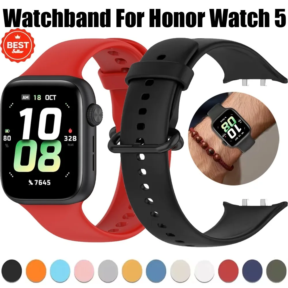 Offizielles Silikonarmband für Honor Watch 5, Sportarmband, bequemes Armband, austauschbar für Honor Watch 5, Zubehörband