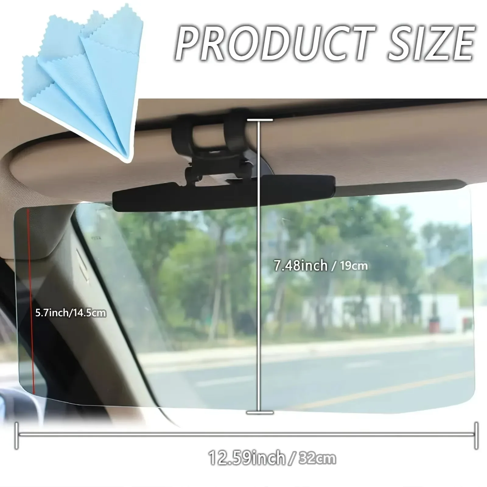 Universal Car Sun Visor  Angle Adjustable Anti-Glare, Foldable, for Cars, Trucks, SUVs, Minivans - Enhance Driving Safety